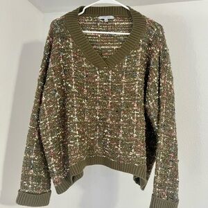 M Festive Multicolor V-Neck Sweater